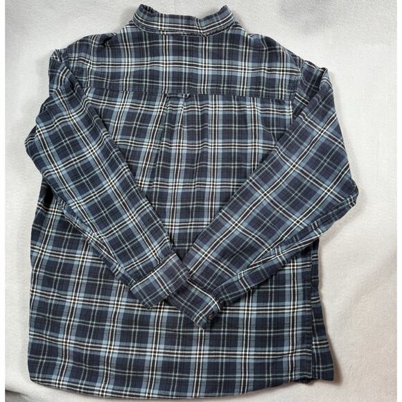 Woolrich Mens L Blue Tartan Plaid Flannel Shirt 100% Cotton Outdoor Workwear - Picture 3 of 12